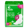 Apollo Pharmacy Ultrathin Sanitary Pads XL with Wings, 15 Count