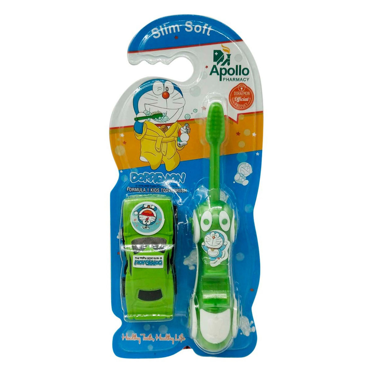 Buy Apollo Pharmacy Doraemon Slim Soft Kids Toothbrush, 1 Count Online