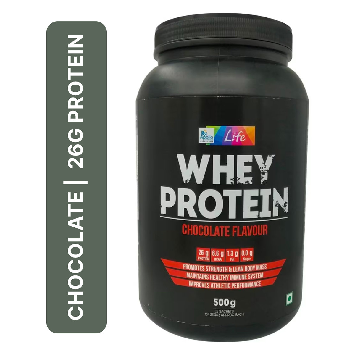 Apollo Life Whey Protein Chocolate Flavour Powder, 500 gm, Pack of 1 Apollo Life Whey Protein Chocolate Flavour Powder, 500 gm, Pack of 1