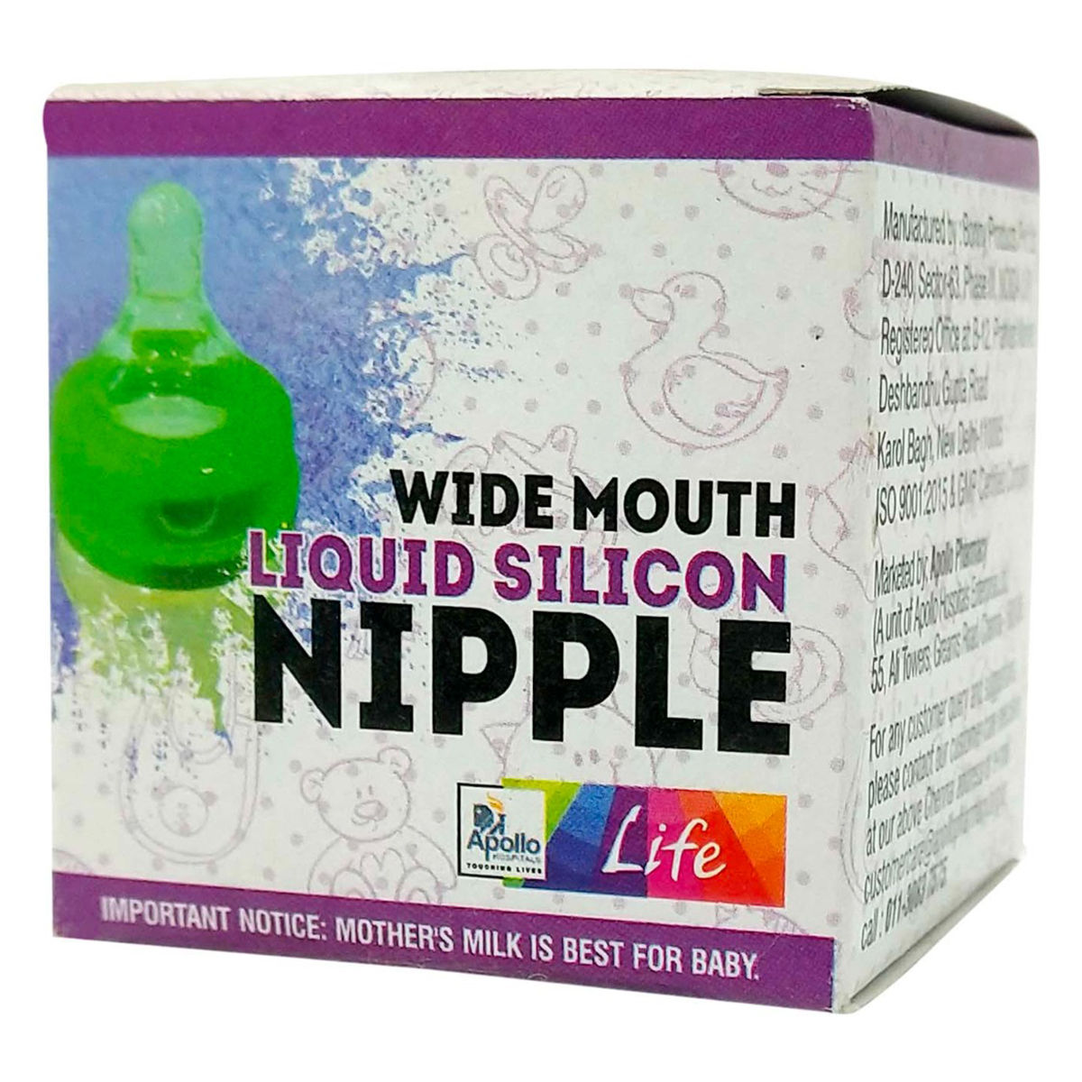 Buy Apollo Life Wide Mouth Liquid Silicone Nipple, 1 Count Online