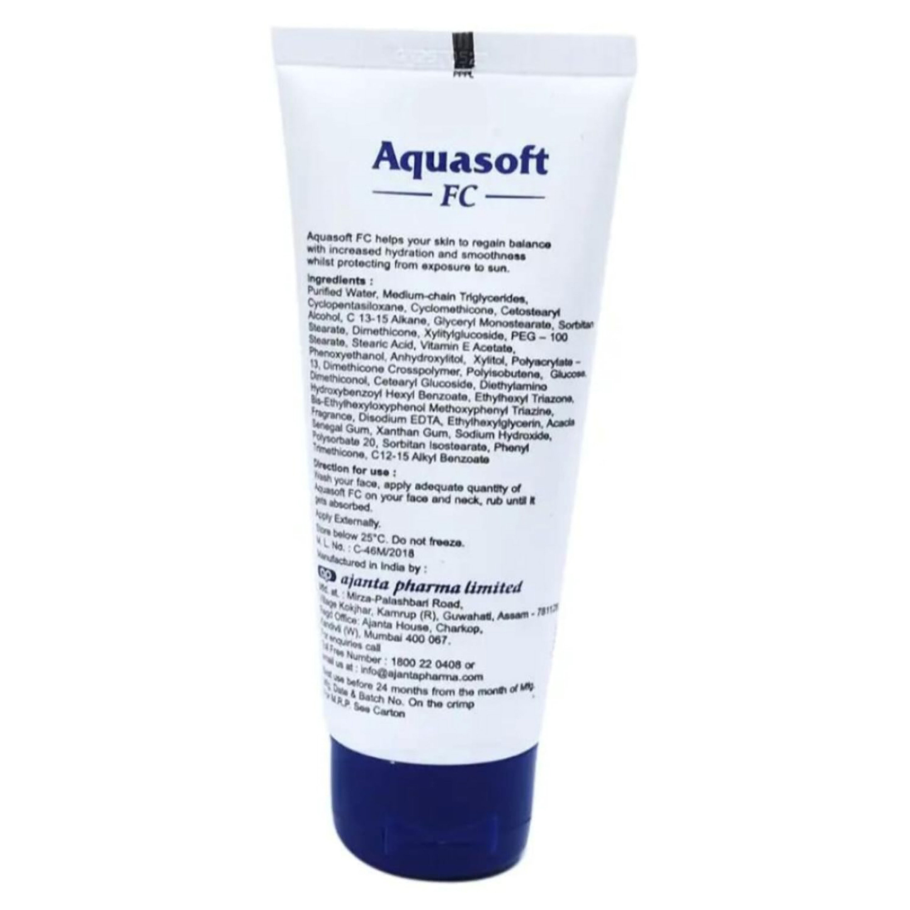Aquasoft FC Advanced Facial Cream 60 gm | With Vit E | Provides Hydration & Moisturisation, Pack of 1 Aquasoft FC Advanced Facial Cream 60 gm | With Vit E | Provides Hydration & Moisturisation, Pack of 1