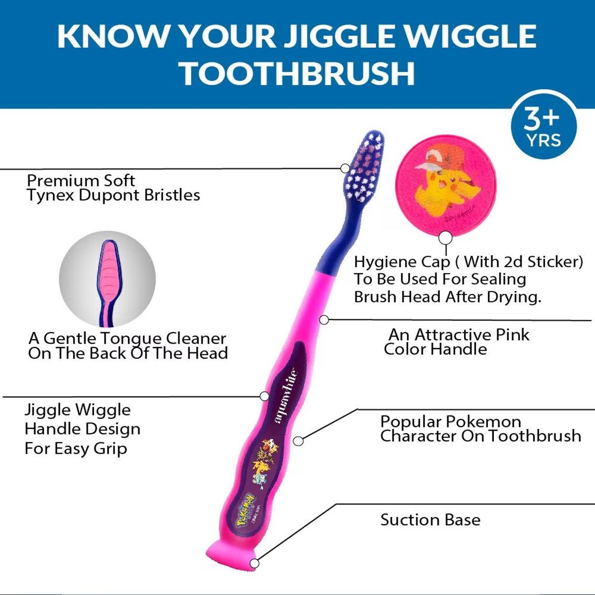 Aquawhite Jiggle Wiggle Soft Tooth Brush for 3+Years, 1 Count, Pack of 1 Aquawhite Jiggle Wiggle Soft Tooth Brush for 3+Years, 1 Count, Pack of 1
