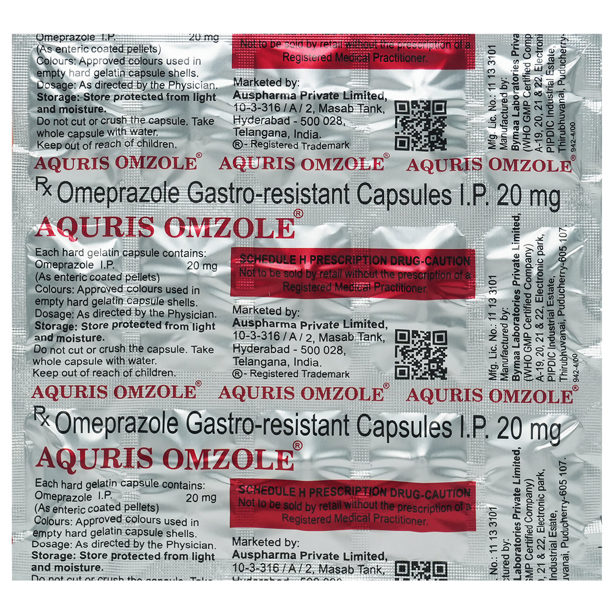 Aquris Omzole Capsule 15's, Pack of 15 CAPSULES Aquris Omzole Capsule 15's, Pack of 15 CAPSULES