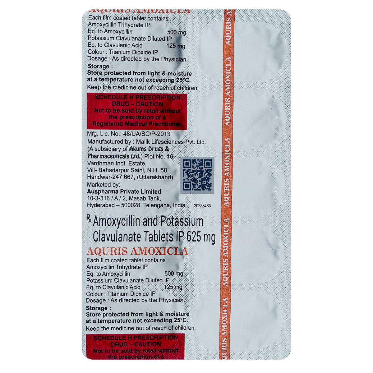 Aquris Amoxicla Tablet 10's, Pack of 10 TabletS Aquris Amoxicla Tablet 10's, Pack of 10 TabletS