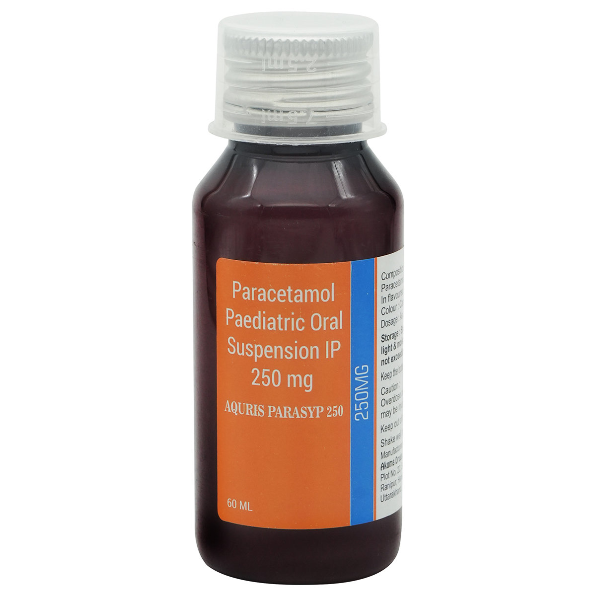 Aquris Parasyp 250 Paediatric Oral Suspension 60 ml, Pack of 1 ORAL SUSPENSION Aquris Parasyp 250 Paediatric Oral Suspension 60 ml, Pack of 1 ORAL SUSPENSION