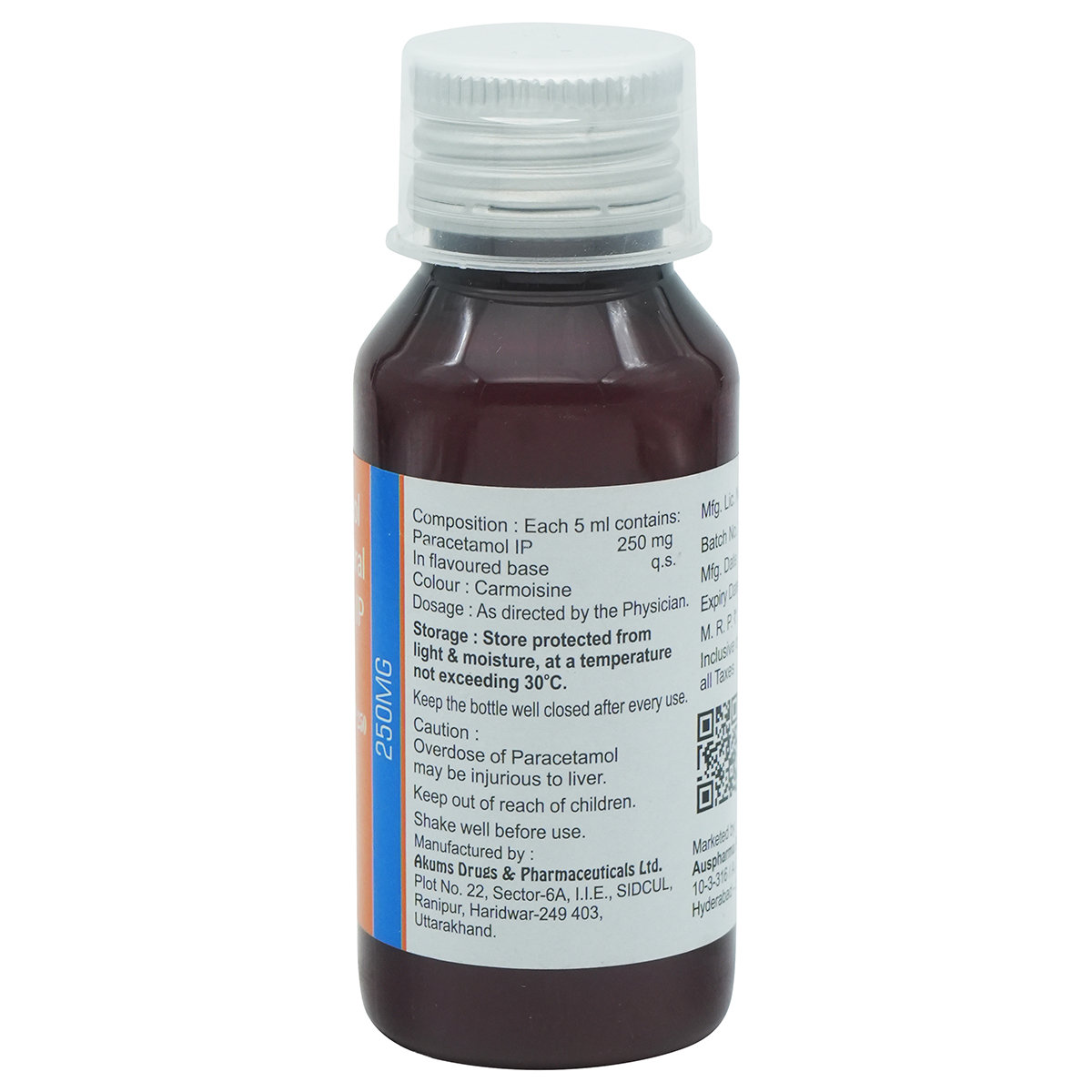 Aquris Parasyp 250 Paediatric Oral Suspension 60 ml, Pack of 1 ORAL SUSPENSION Aquris Parasyp 250 Paediatric Oral Suspension 60 ml, Pack of 1 ORAL SUSPENSION