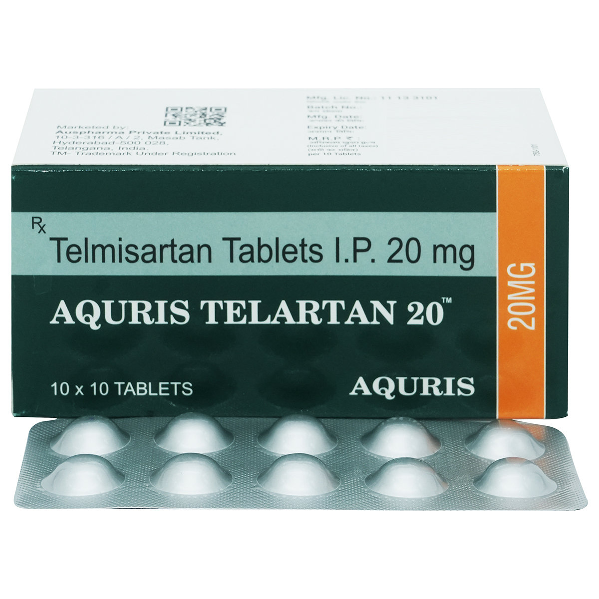 Aquris Telartan 20 mg Tablet 10's, Pack of 10 TabletS Aquris Telartan 20 mg Tablet 10's, Pack of 10 TabletS