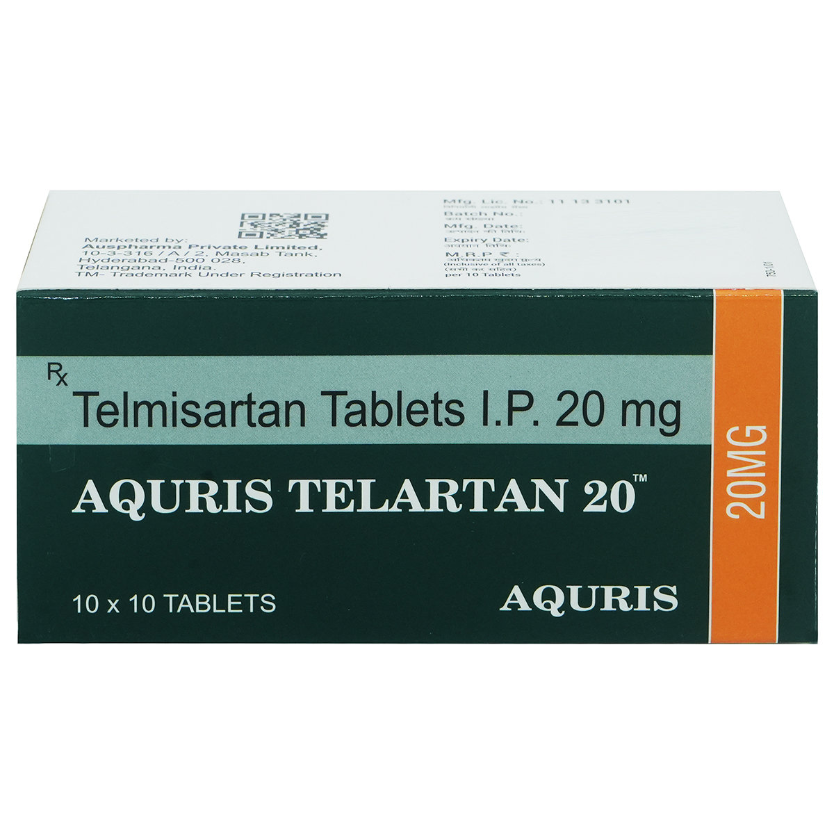 Aquris Telartan 20 mg Tablet 10's, Pack of 10 TabletS Aquris Telartan 20 mg Tablet 10's, Pack of 10 TabletS