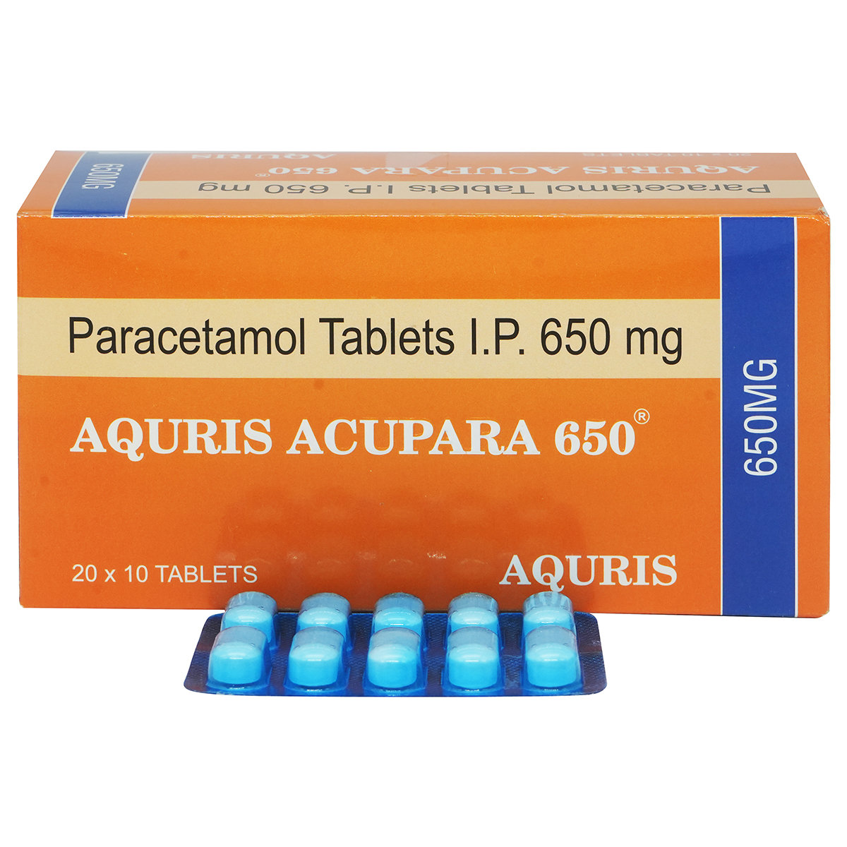 Aquris Acupara 650 mg Tablet 10's, Pack of 10 TabletS Aquris Acupara 650 mg Tablet 10's, Pack of 10 TabletS