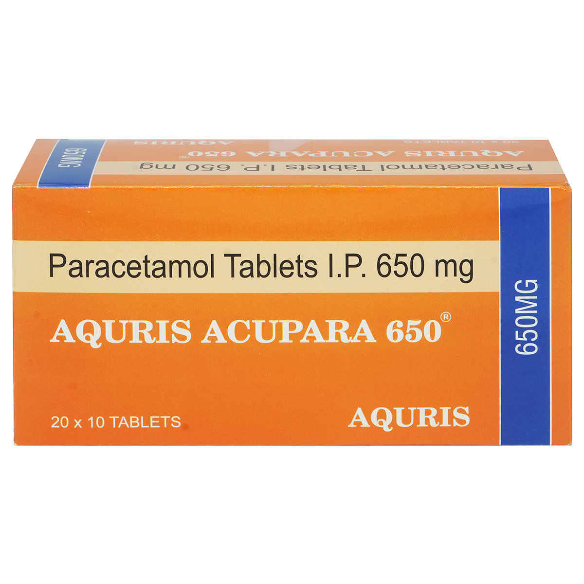 Aquris Acupara 650 mg Tablet 10's, Pack of 10 TabletS Aquris Acupara 650 mg Tablet 10's, Pack of 10 TabletS