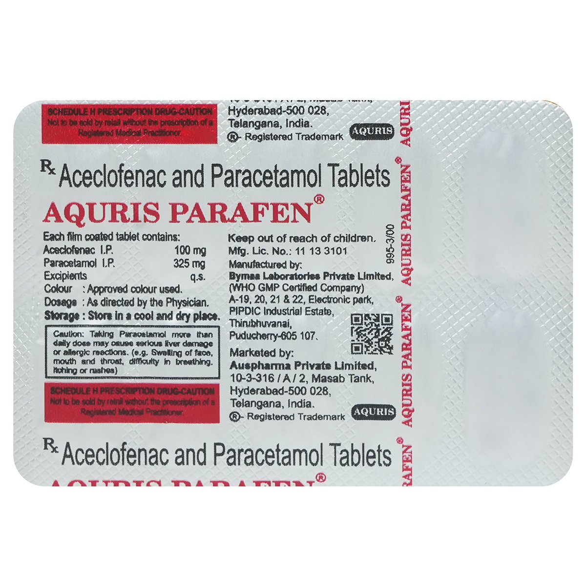 Aquris Parafen Tablet 10's, Pack of 10 TabletS Aquris Parafen Tablet 10's, Pack of 10 TabletS
