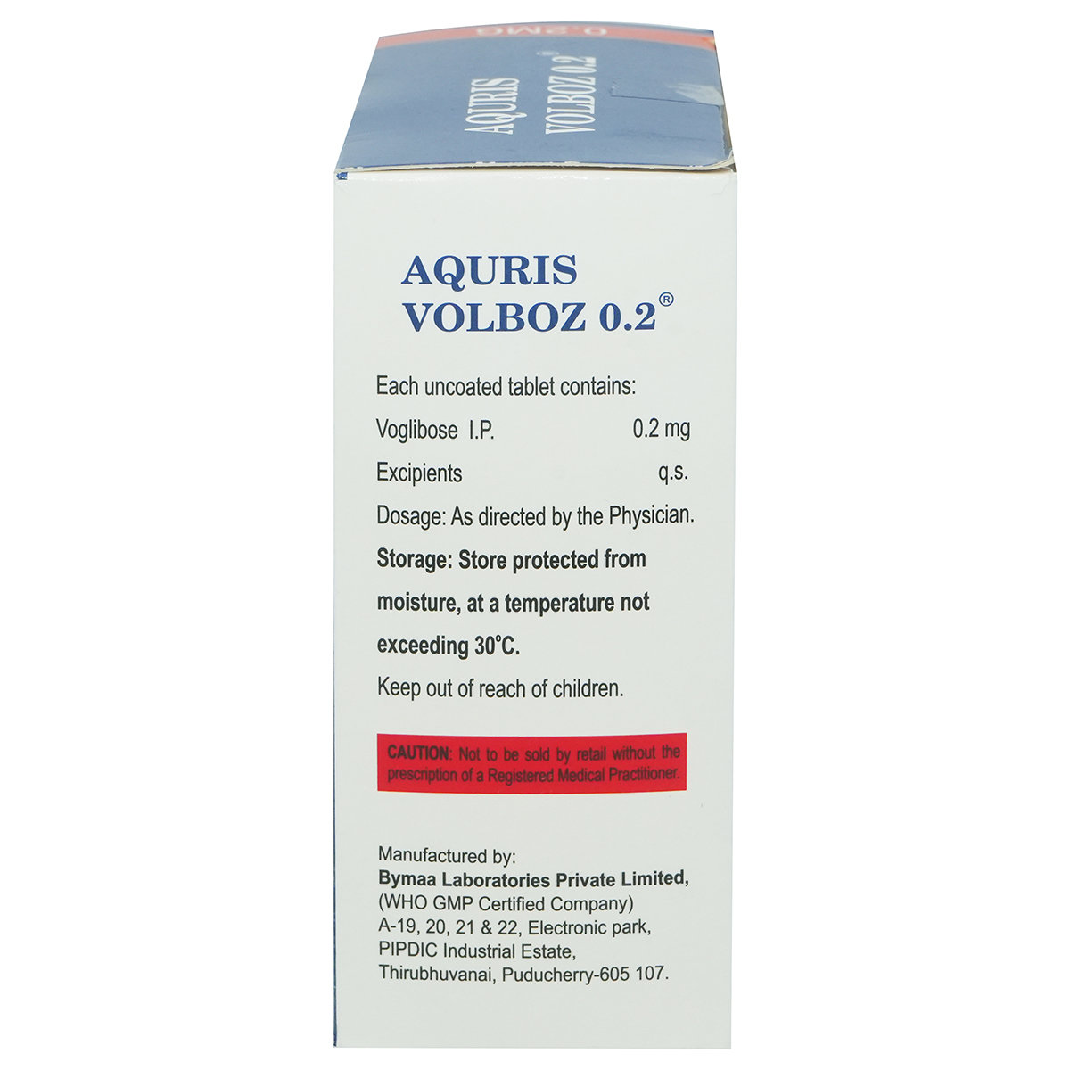 Aquris Volboz 0.2 Tablet 10's, Pack of 10 Aquris Volboz 0.2 Tablet 10's, Pack of 10