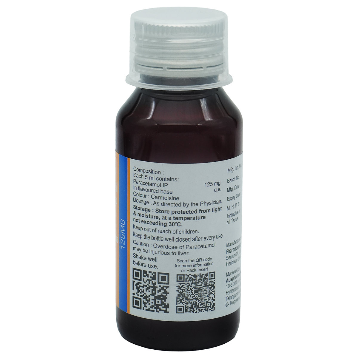 Aquris Parasyp 125 Paediatric Oral Suspension 60 ml, Pack of 1 Aquris Parasyp 125 Paediatric Oral Suspension 60 ml, Pack of 1