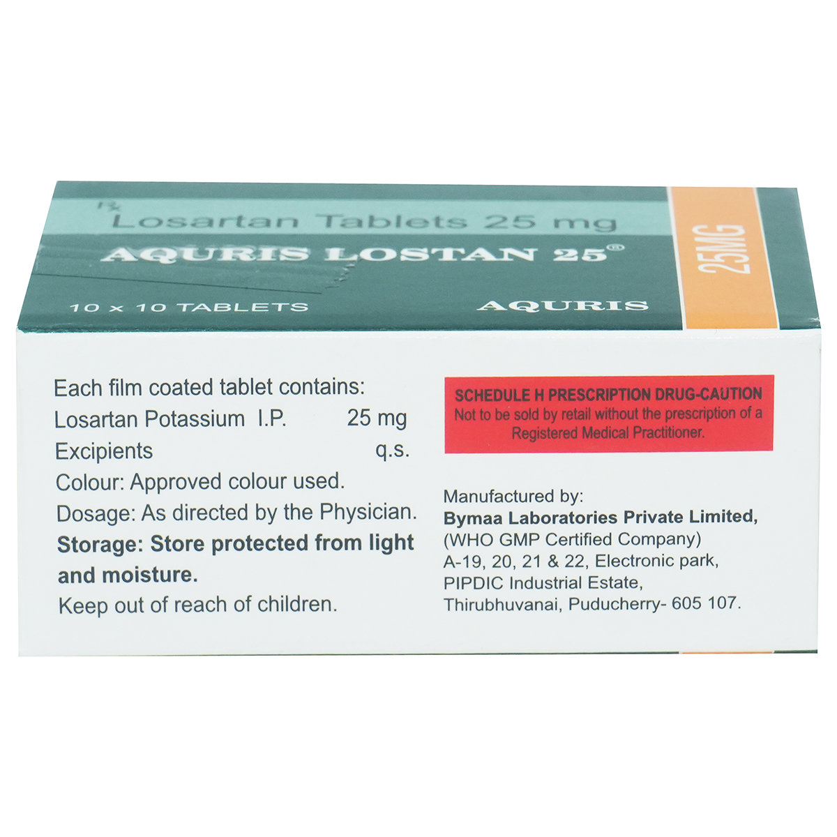 Aquris Lostan 25 Tablet 10's, Pack of 10 Aquris Lostan 25 Tablet 10's, Pack of 10