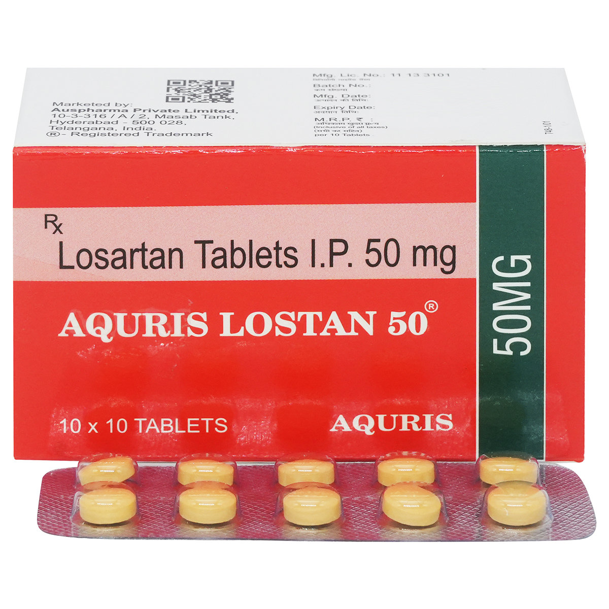 Aquris Lostan 50 Tablet 10's, Pack of 10 Aquris Lostan 50 Tablet 10's, Pack of 10