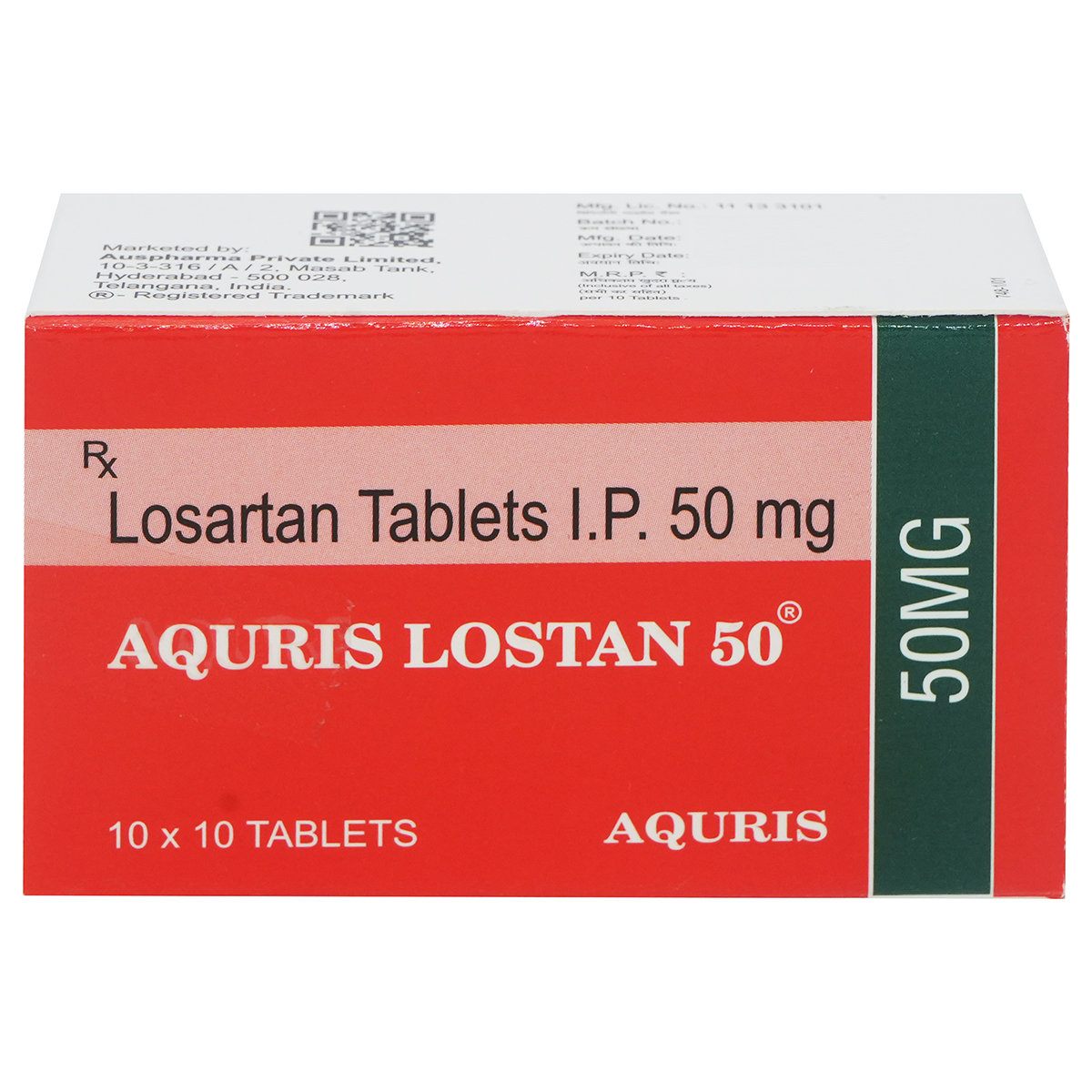 Aquris Lostan 50 Tablet 10's, Pack of 10 Aquris Lostan 50 Tablet 10's, Pack of 10