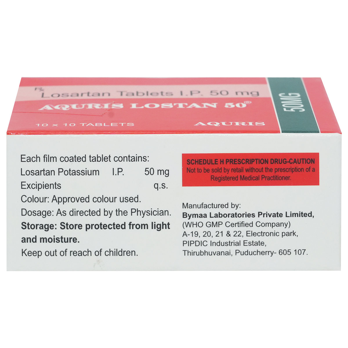 Aquris Lostan 50 Tablet 10's, Pack of 10 Aquris Lostan 50 Tablet 10's, Pack of 10