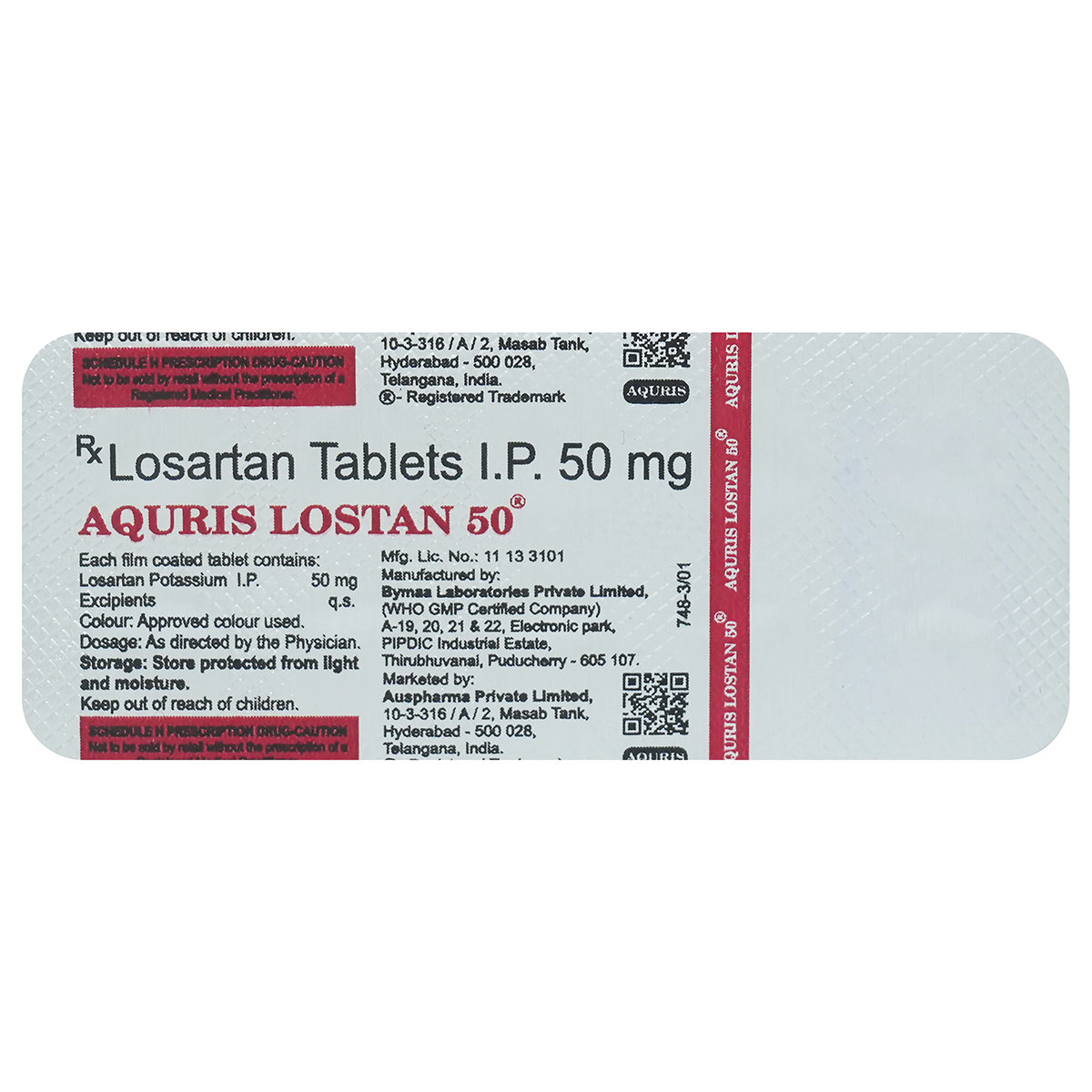 Aquris Lostan 50 Tablet 10's, Pack of 10 Aquris Lostan 50 Tablet 10's, Pack of 10