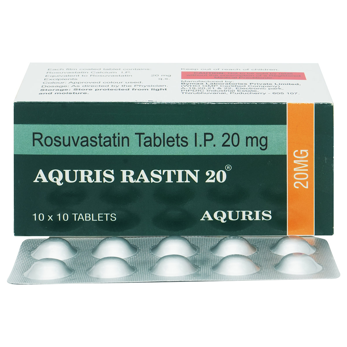 Aquris Rastin 20 Tablet 10's, Pack of 10 Aquris Rastin 20 Tablet 10's, Pack of 10