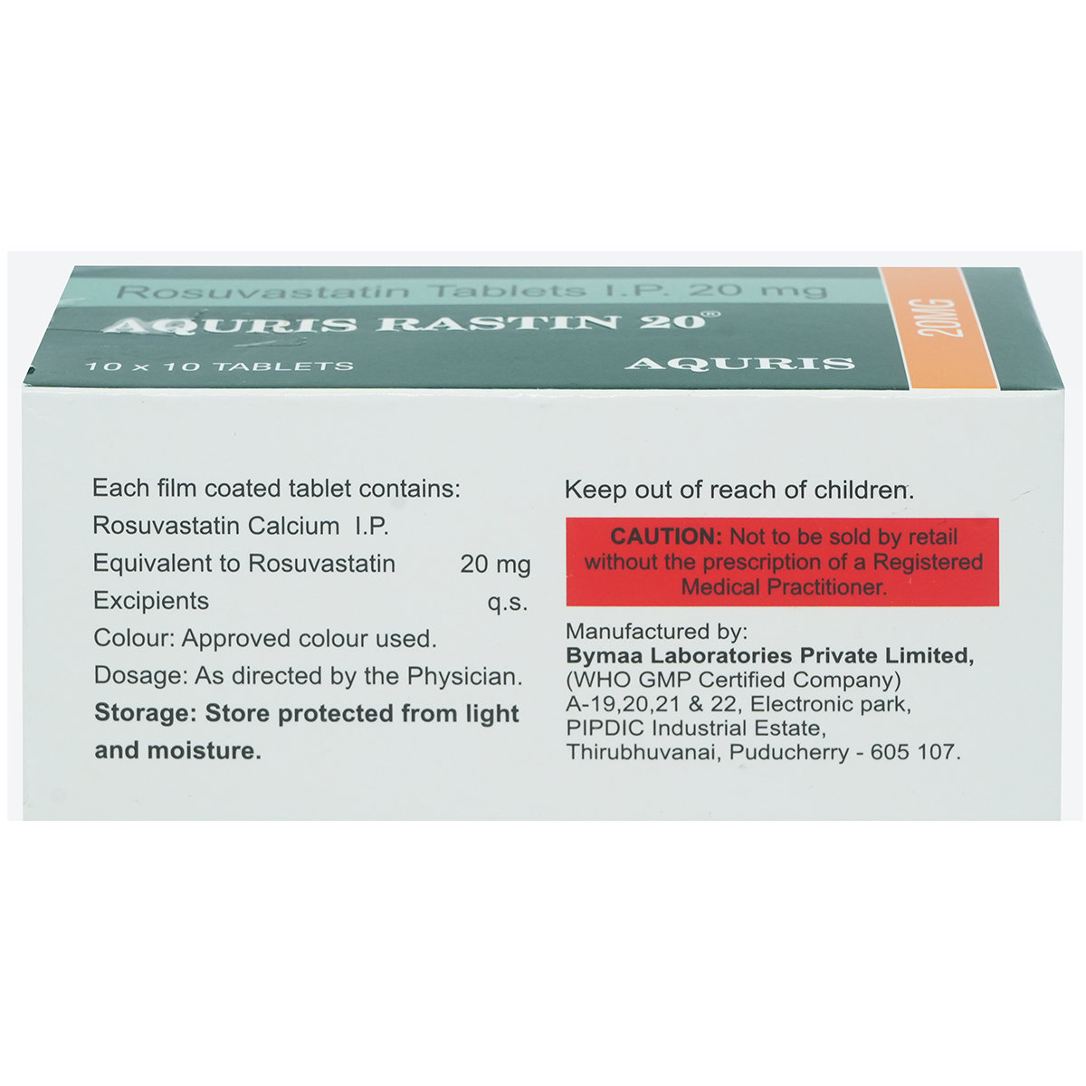 Aquris Rastin 20 Tablet 10's, Pack of 10 Aquris Rastin 20 Tablet 10's, Pack of 10