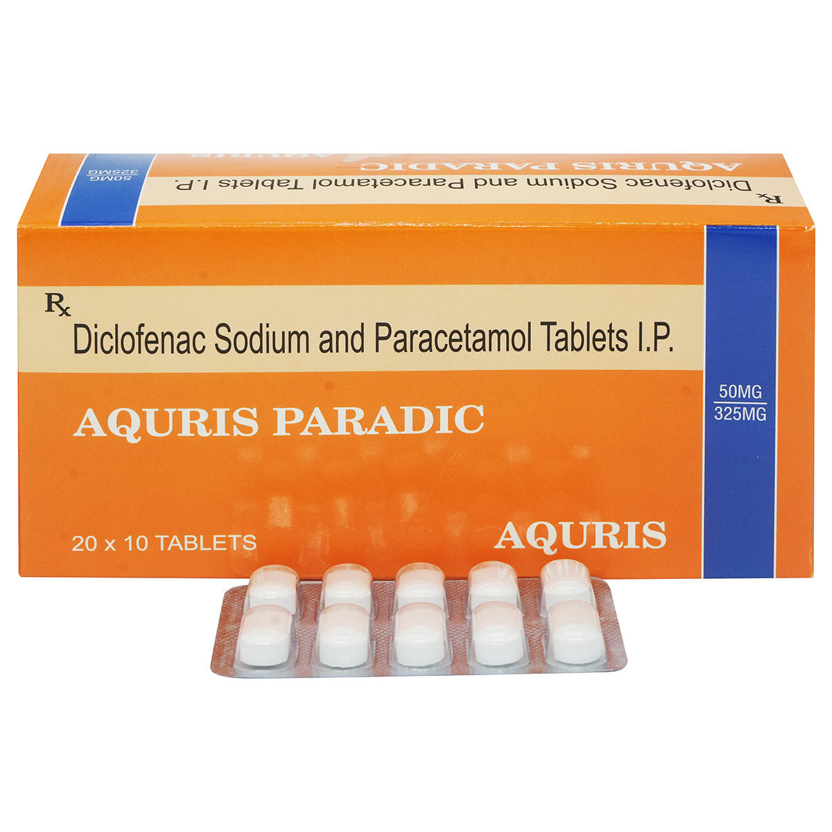 Aquris Paradic 50/325 Tablet 10's, Pack of 10 Aquris Paradic 50/325 Tablet 10's, Pack of 10