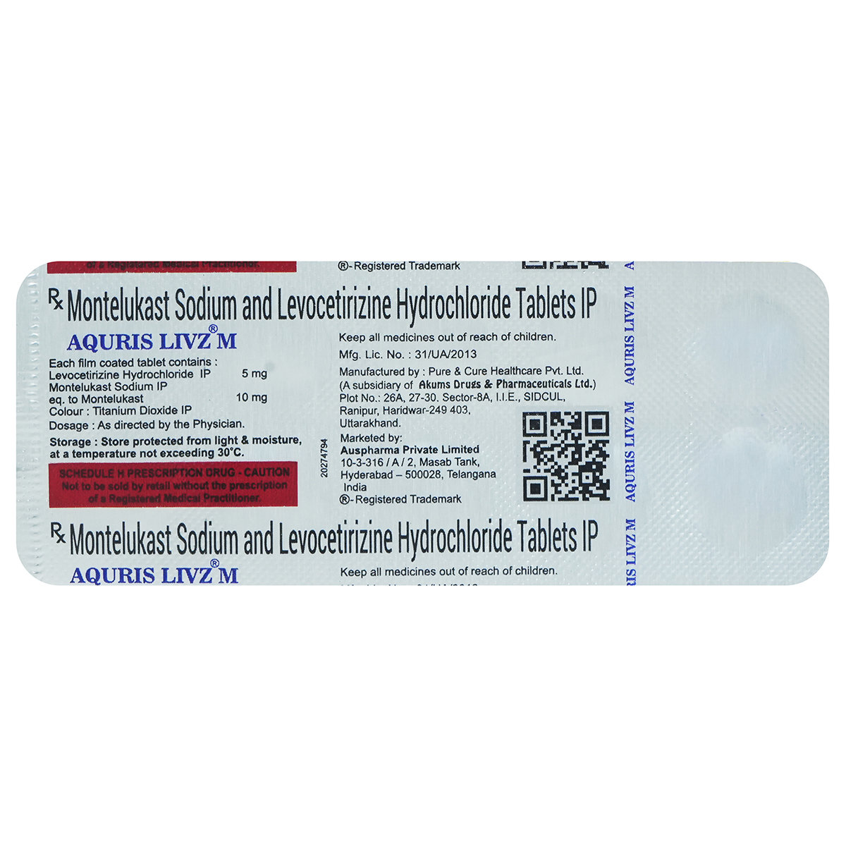 Aquris Livz M Tablet 10's, Pack of 10 Aquris Livz M Tablet 10's, Pack of 10