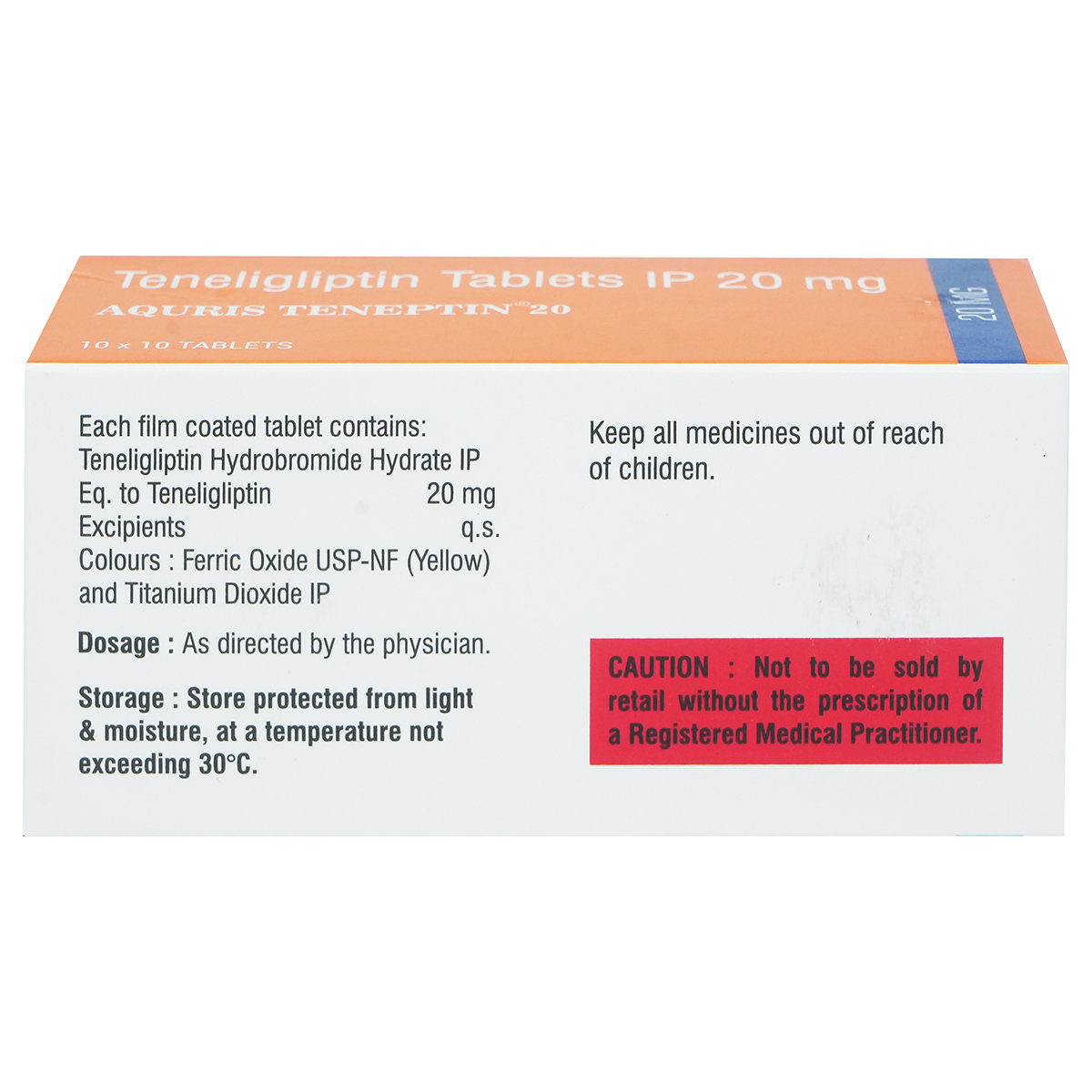Aquris Teneptin 20 Tablet 10's, Pack of 10 Aquris Teneptin 20 Tablet 10's, Pack of 10