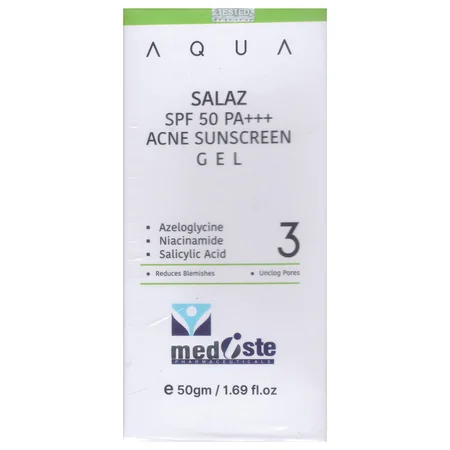 Aqua Salaz Spf50 Pa+ Acne Sunscrn Gel, 50 gm