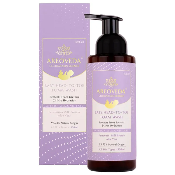 Areoveda Baby Head-To-Toe Foam Wash, 500 ml, Pack of 1