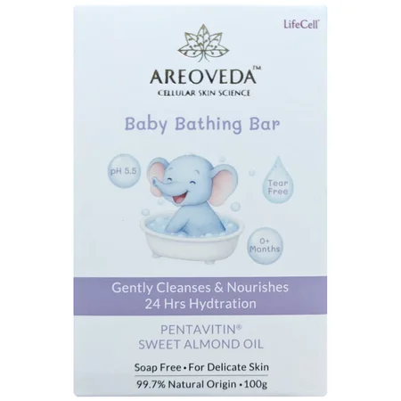Areoveda Ph 5.5 Gently Cleanses Baby Bathing Bar Soap, 100 gm