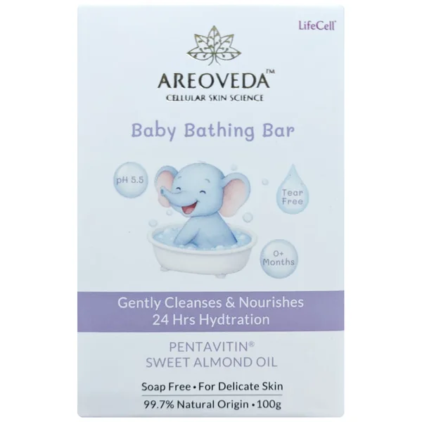 Areoveda Ph 5.5 Gently Cleanses Baby Bathing Bar Soap, 100 gm