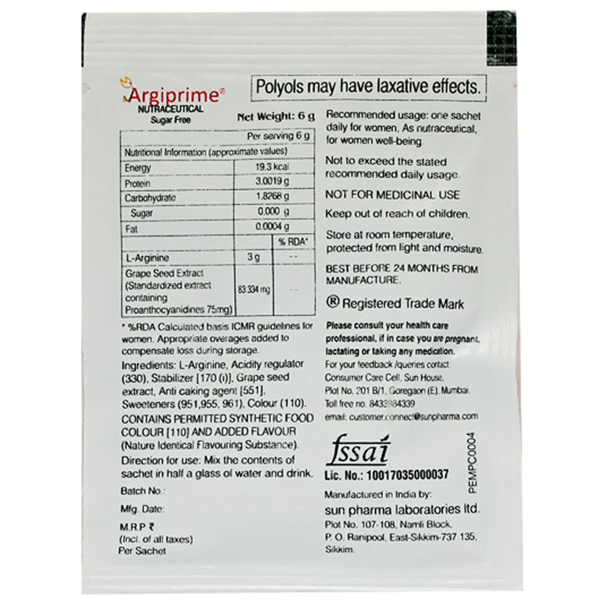 Buy Argiprime Granules 6 gm online | Uses, Side Effects, Price and ...