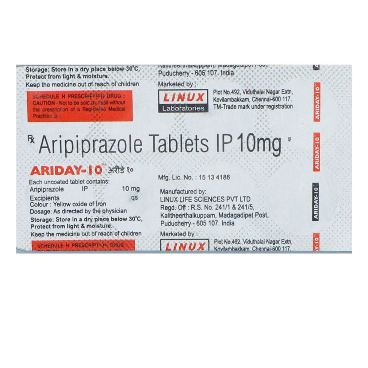 Ariday 10 Tablet 10's, Pack of 10 TABLETS