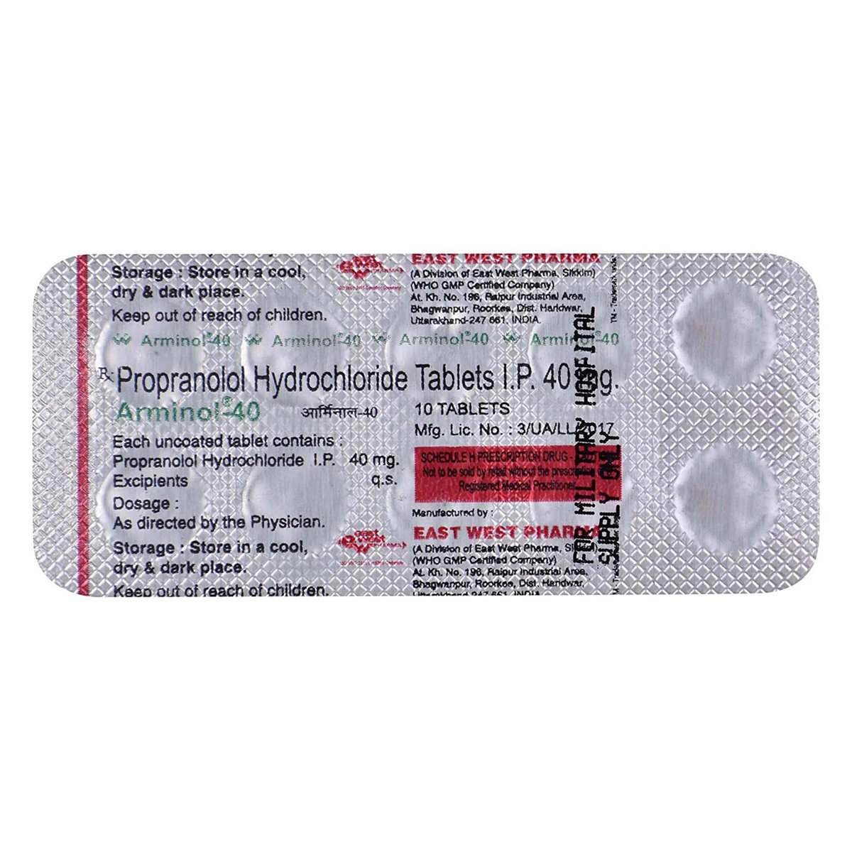 Buy Arminol 40 mg Tablet 10's Online