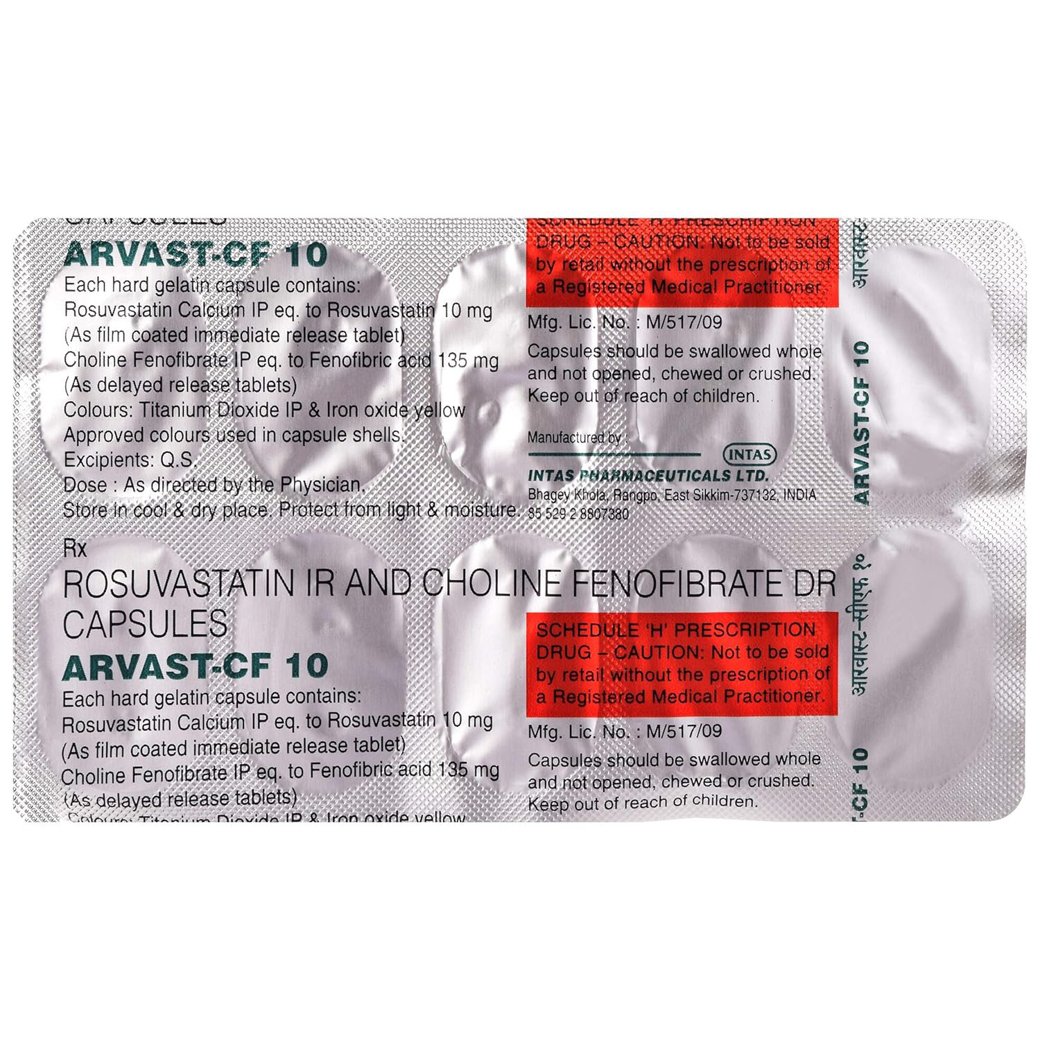 Arvast-CF Capsule 10's, Pack of 10 Arvast-CF Capsule 10's, Pack of 10