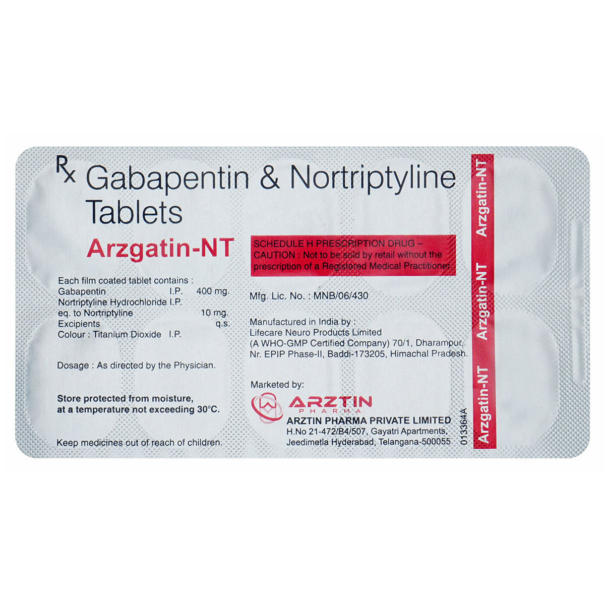 Arzgatin-NT Tablet 10's, Pack of 10 TabletS Arzgatin-NT Tablet 10's, Pack of 10 TabletS