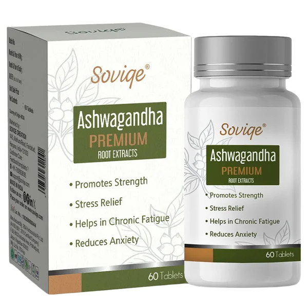Sovique Ashwagandha Premium Root Extracts, 60 Tablets