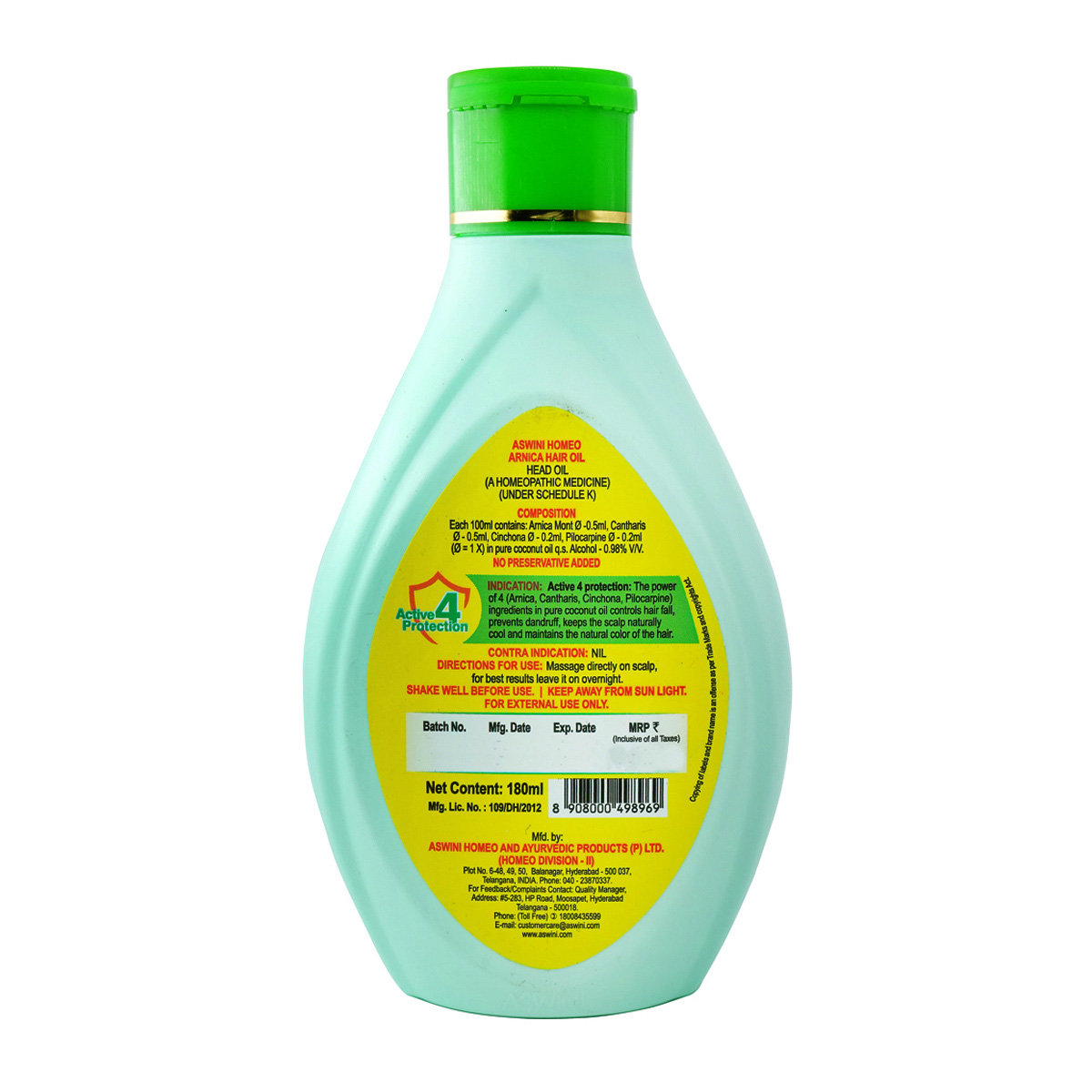 Aswini Hair Oil, 180 ml, Pack of 1 Aswini Hair Oil, 180 ml, Pack of 1