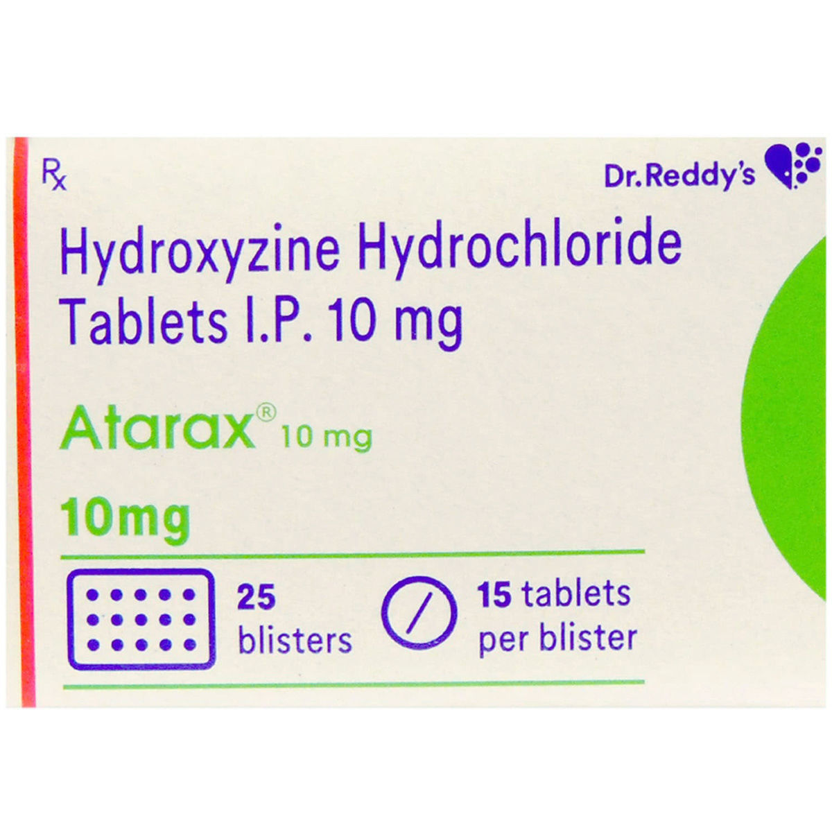 Atarax 10 mg Tablet 15's, Pack of 15 TABLETS Atarax 10 mg Tablet 15's, Pack of 15 TABLETS