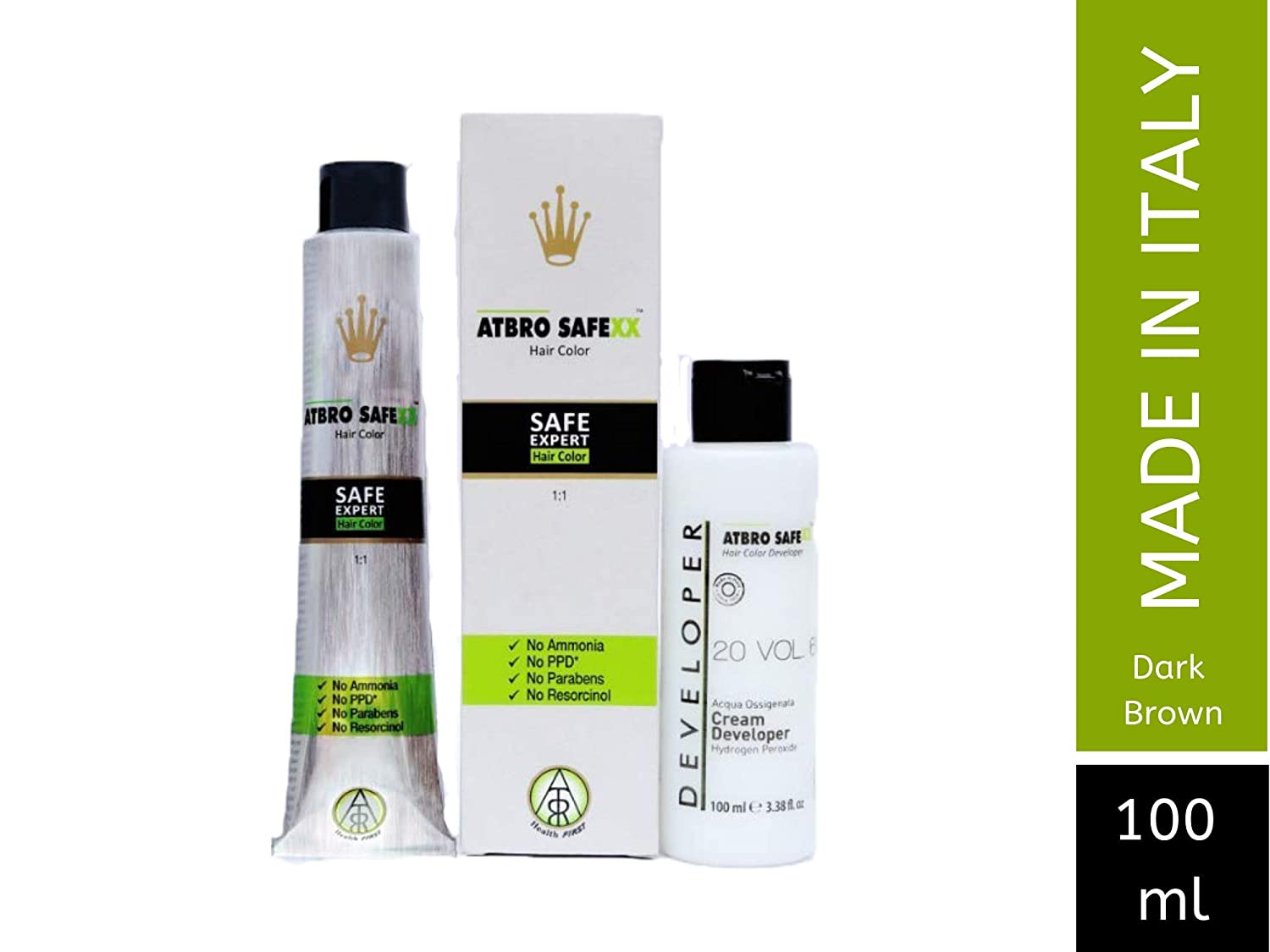 Atbro Safexx Dark Brown Hair Color Kit,100 ml, Pack of 1 Atbro Safexx Dark Brown Hair Color Kit,100 ml, Pack of 1