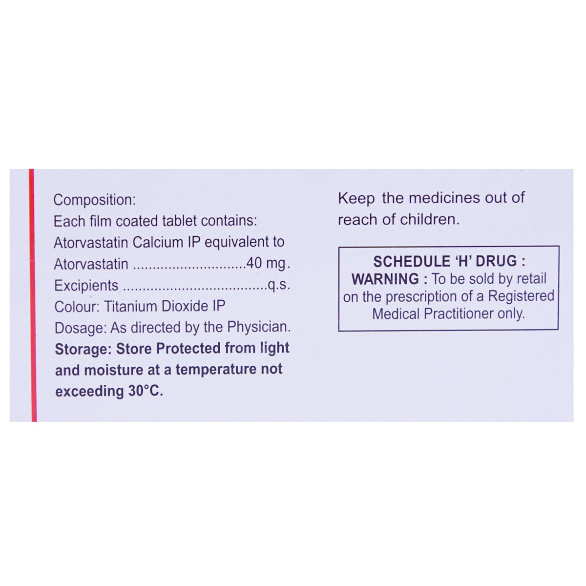 Atorsave 40 Tablet 15's, Pack of 15 TABLETS Atorsave 40 Tablet 15's, Pack of 15 TABLETS