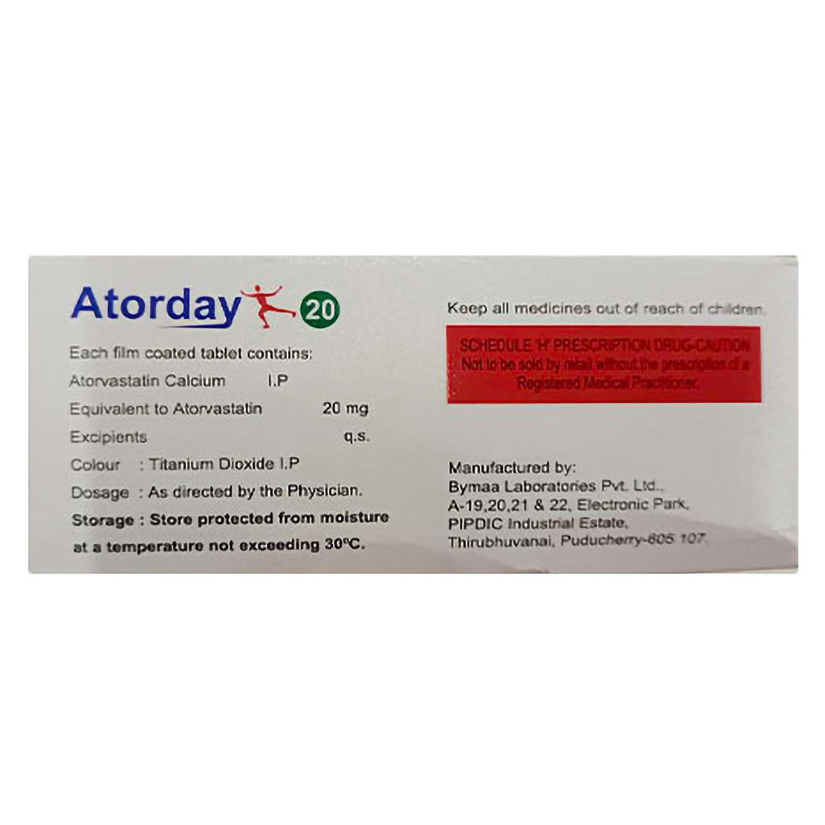 Atorday 20 Tablet 10's, Pack of 10 TABLETS Atorday 20 Tablet 10's, Pack of 10 TABLETS