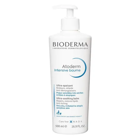 Bioderma Atoderm Intensive Baume Ultra-Soothing Balm 500 ml | So othes Itching & irritation | Non Sticky Formula | For Very Dry, Irritated To Atopic Sensitive Skin