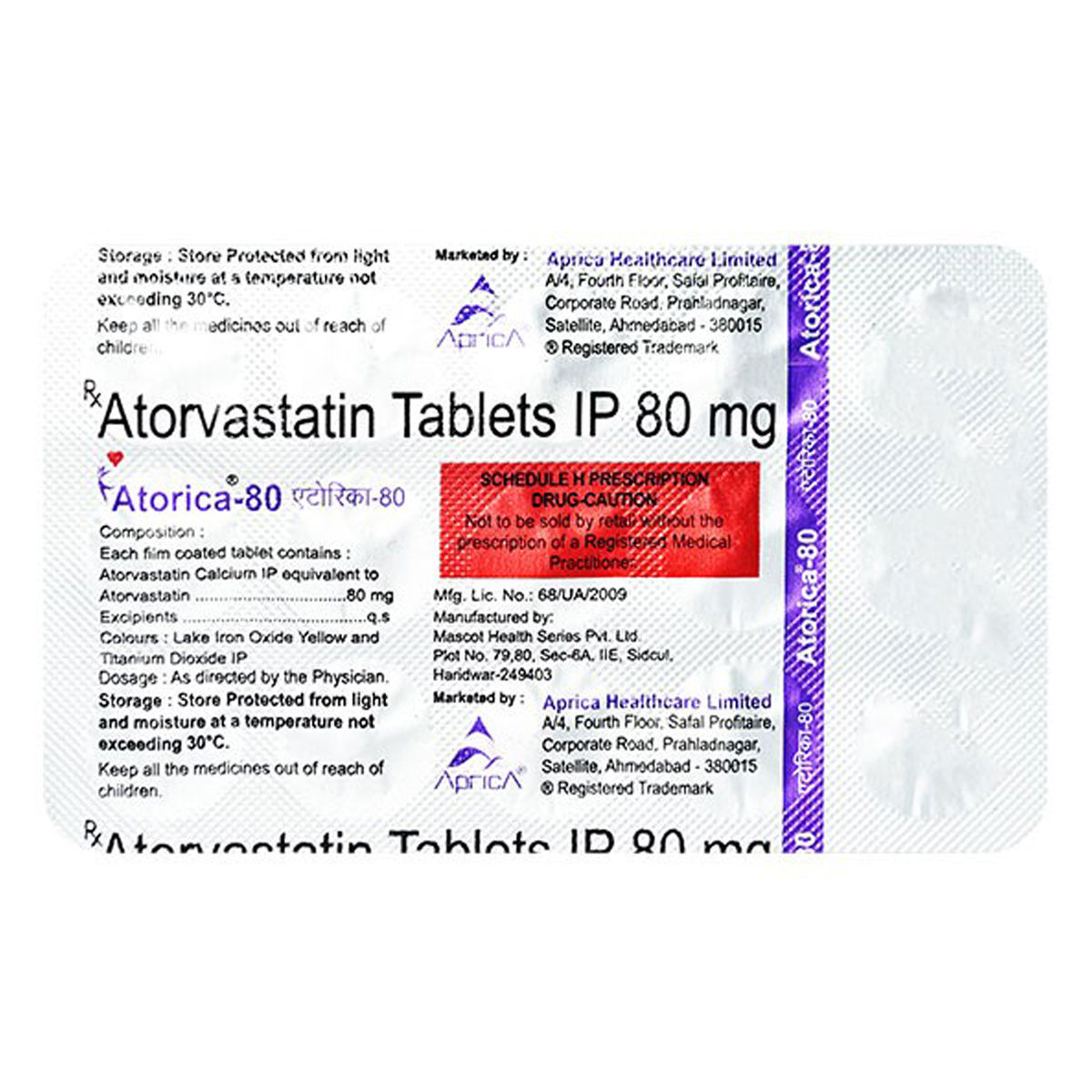 Atorica 80 mg Tablet | Uses, Side Effects, Price | Apollo Pharmacy