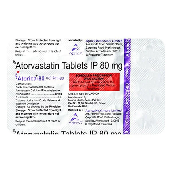 Atorica 80 mg Tablet 15's, Pack of 15 TabletS