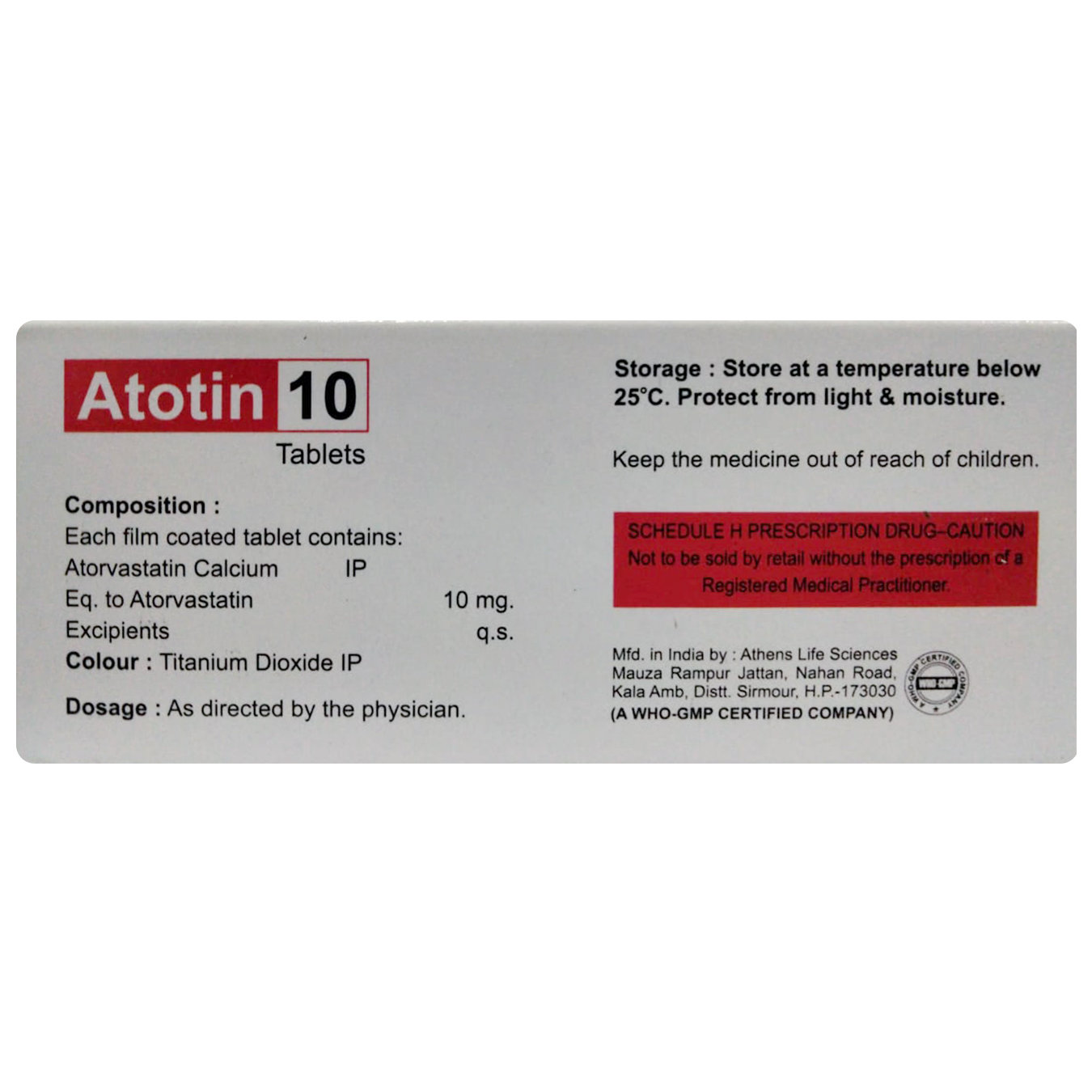 Atotin 10 Tablet 10's, Pack of 10 TabletS Atotin 10 Tablet 10's, Pack of 10 TabletS