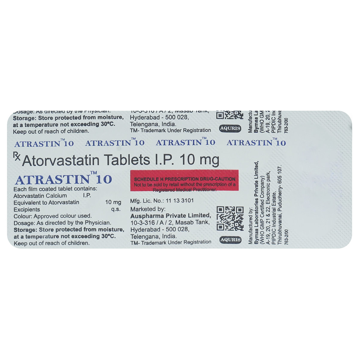 Atrastin 10 Tablet 10's, Pack of 10 TABLETS Atrastin 10 Tablet 10's, Pack of 10 TABLETS