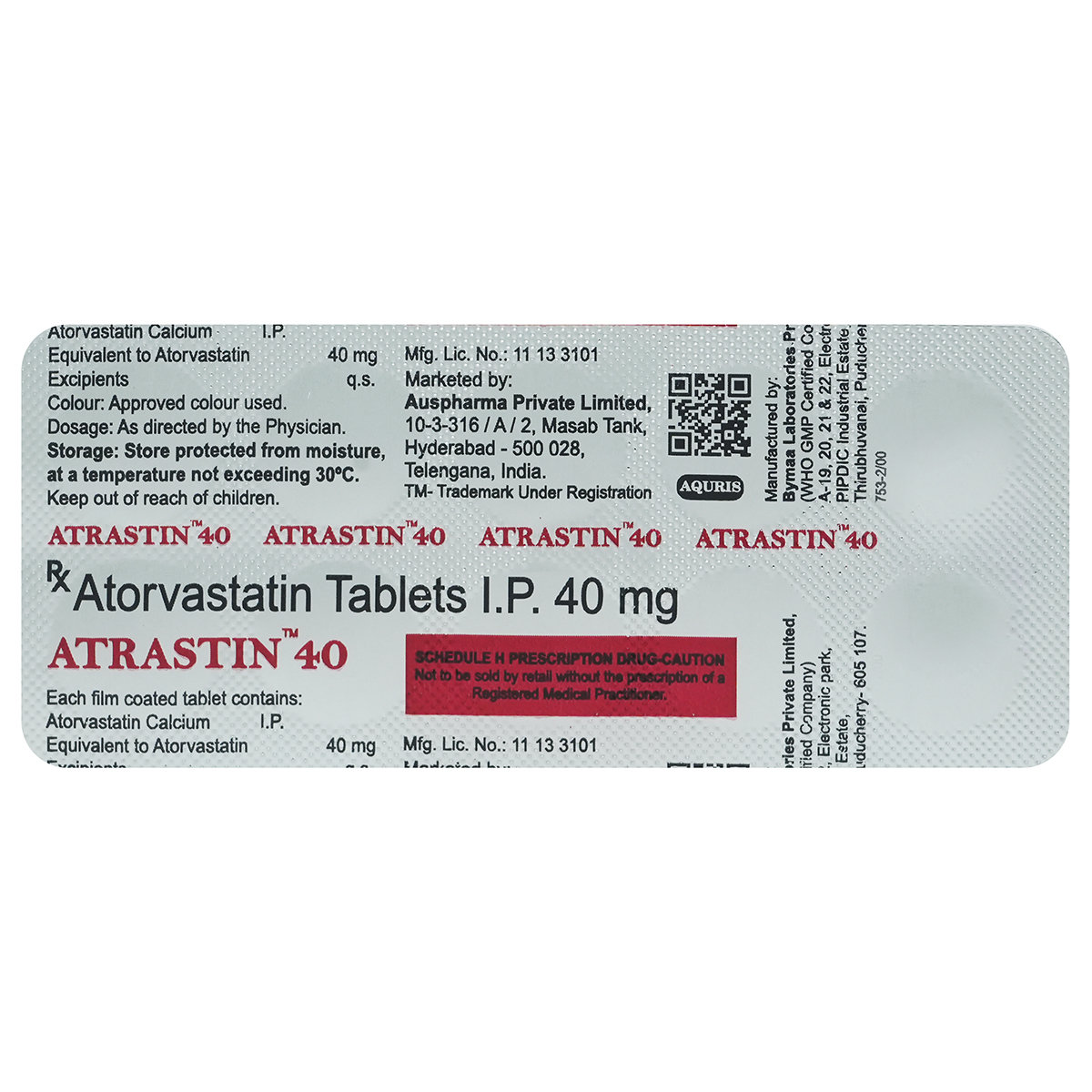 Atrastin 40 Tablet 10's, Pack of 10 TABLETS Atrastin 40 Tablet 10's, Pack of 10 TABLETS