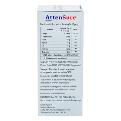 Attensure Peppermint Flavour Syrup 100 ml, Pack of 1 Syrup