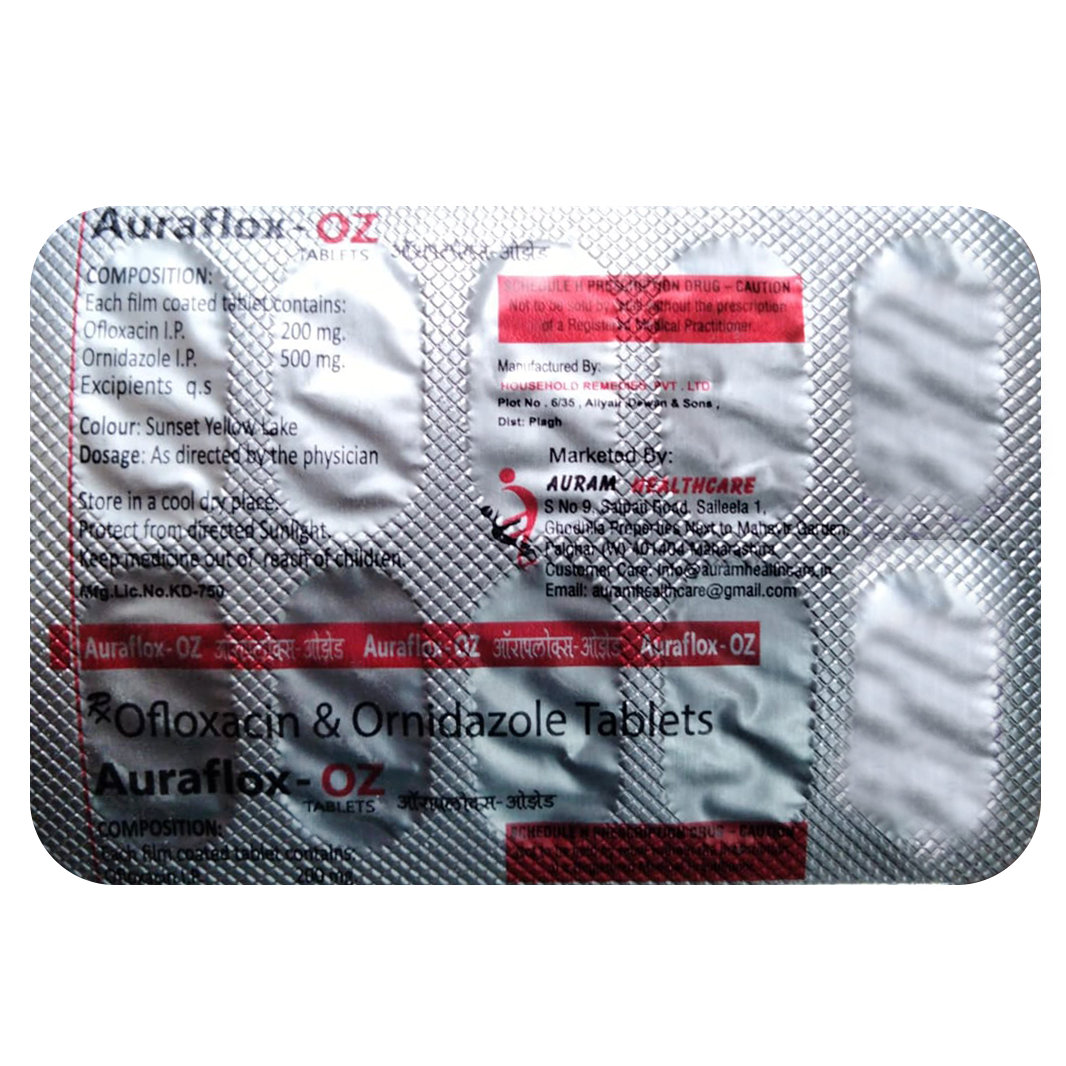 Auraflox-OZ Tablet 10's, Pack of 10 Auraflox-OZ Tablet 10's, Pack of 10
